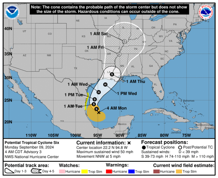 Potential tropical cyclone headed to RGV; coastal residents warned of heavy rains, strong winds